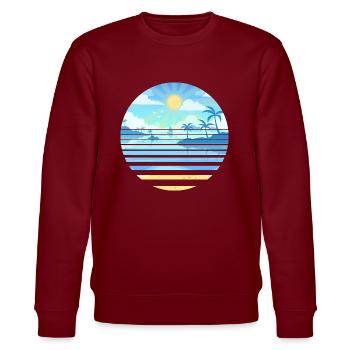 Sublime nautical landscape sunny - Stanley/Stella CHANGER Unisex Organic Sweatshirt - burgundy - Front - Nik (191cm) & Marisol (170cm)