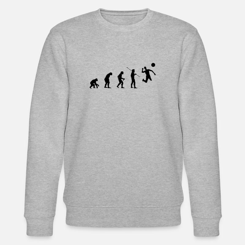 Faustball Athlet Evolution - Fistball Faustballer - Stanley/Stella Unisex Bio-Sweatshirt CHANGER - Grau meliert