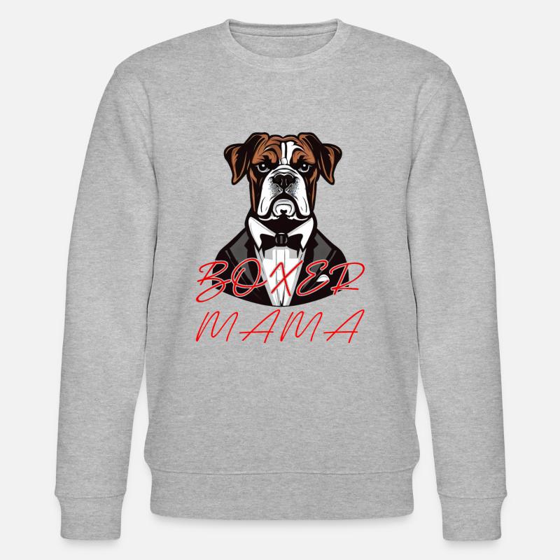 boxer hund mama - Stanley/Stella Unisex Bio-Sweatshirt CHANGER - Grau meliert