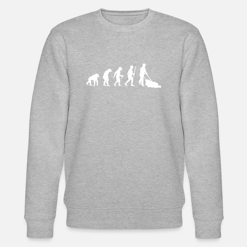 Evolution mowing gardener - Stanley/Stella CHANGER Unisex Organic Sweatshirt - heather grey