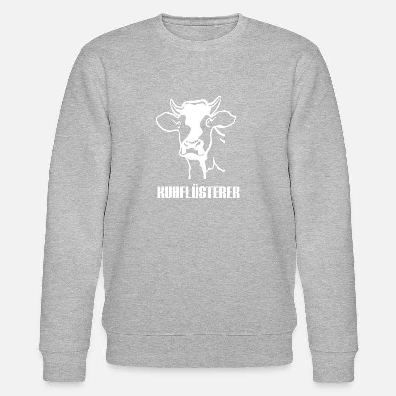 Vache chuchoteur fermier crâne - Sweat bio CHANGER Stanley/Stella Unisexe - gris chiné