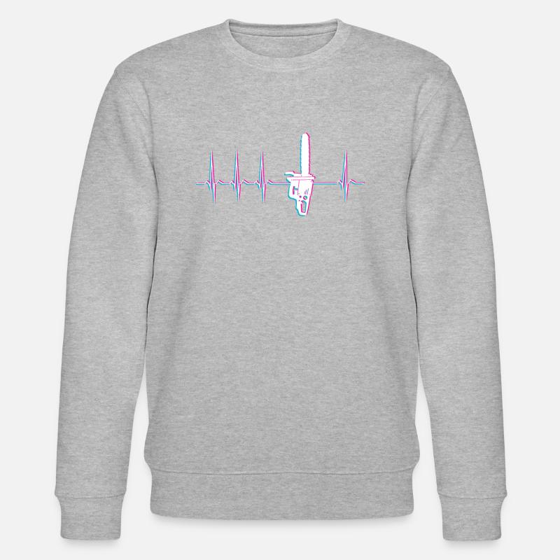 Tronçonneuse ECG Heartbeat - Sweat bio CHANGER Stanley/Stella Unisexe - gris chiné