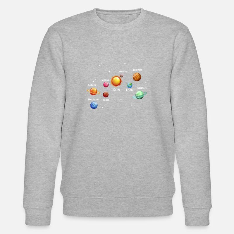 Universum Planeten - Stanley/Stella Unisex Bio-Sweatshirt CHANGER - Grau meliert