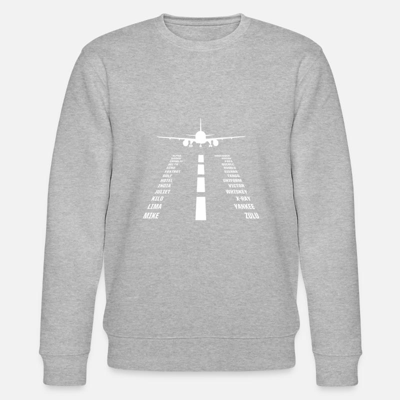 Pilot alphabet pilot airplane - Stanley/Stella CHANGER Unisex Organic Sweatshirt - heather grey