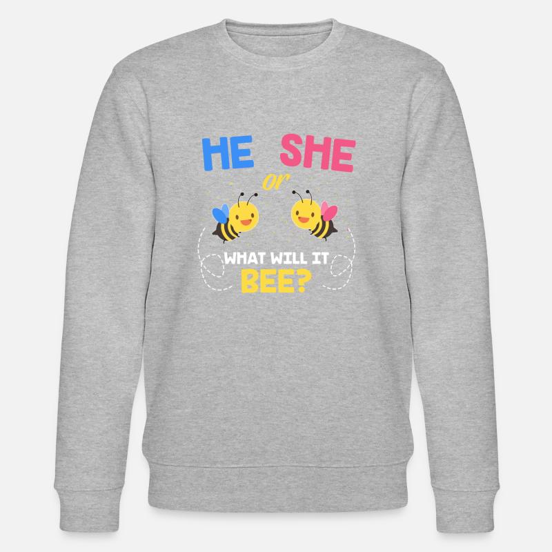 He or she pregnancy - Stanley/Stella CHANGER Unisex Organic Sweatshirt - heather grey