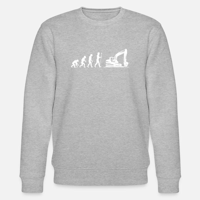 Evolution Baggerfahrer Bagger - Stanley/Stella Unisex Bio-Sweatshirt CHANGER  - Grau meliert