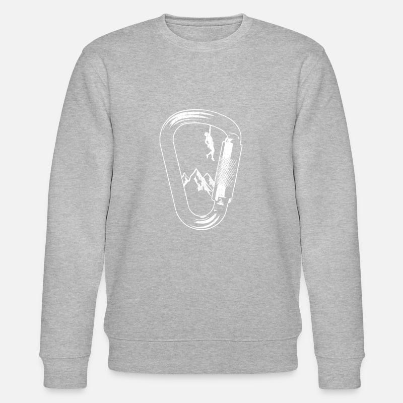 Karabiner Klettern Kletterer - Stanley/Stella Unisex Bio-Sweatshirt CHANGER  - Grau meliert