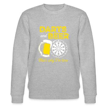 Darts darts and beer - Stanley/Stella CHANGER Unisex Organic Sweatshirt - heather grey - Front - Nik (191cm) & Marisol (170cm)
