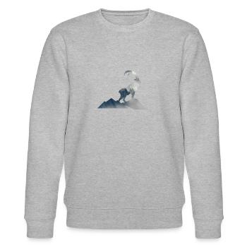Steinbock Berge Alpen Wandern Klettern Geschenk - Stanley/Stella Unisex Bio-Sweatshirt CHANGER  - Grau meliert - Vorne - Nik (191cm) & Marisol (170cm)