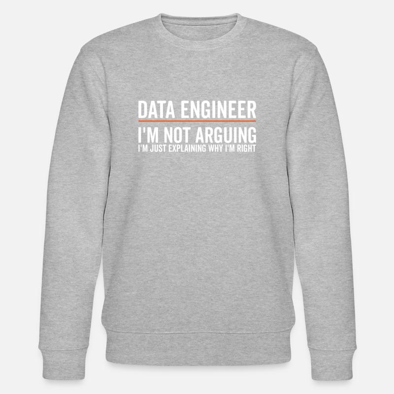 Just Explaining - Data Engineer - Stanley/Stella CHANGER Unisex Organic Sweatshirt - heather grey