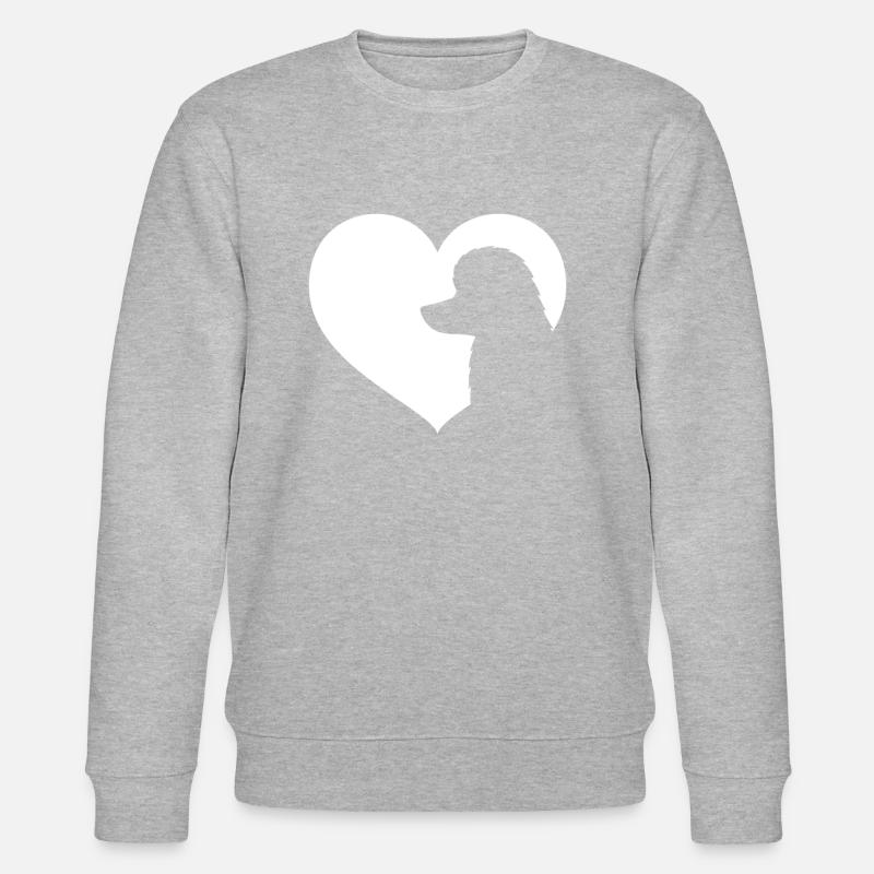 Pudel-Hundeherz-Schattenbild - Pudel - Stanley/Stella Unisex Bio-Sweatshirt CHANGER  - Grau meliert