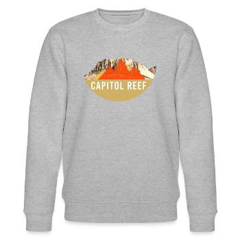 Jahrgang - Capitol Reef Nationalpark - Stanley/Stella Unisex Bio-Sweatshirt CHANGER  - Grau meliert - Vorne - Nik (191cm) & Marisol (170cm)