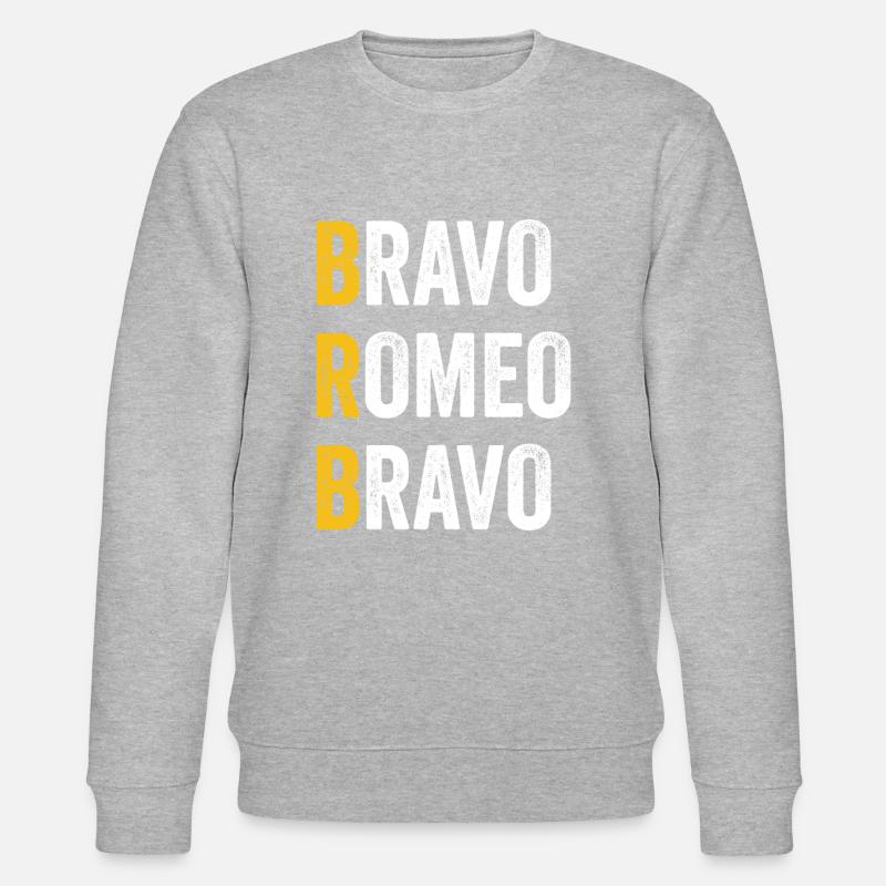 Computer-Chat Bravo Romeo Bravo - BRB - Stanley/Stella Unisex Bio-Sweatshirt CHANGER  - Grau meliert