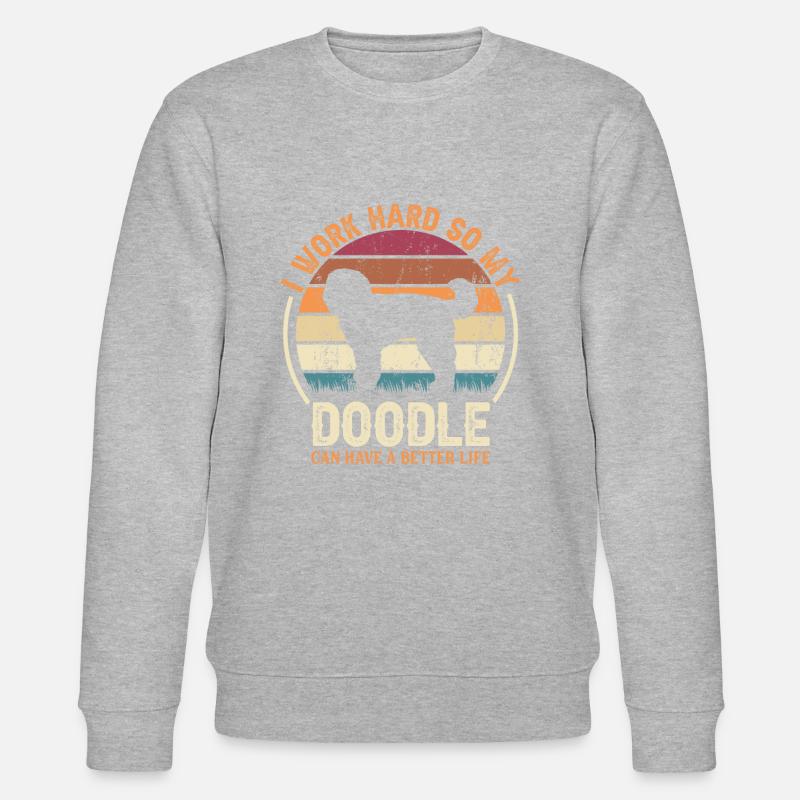 Travaillez dur - Retro Doodle - Sweat bio CHANGER Stanley/Stella Unisexe - gris chiné