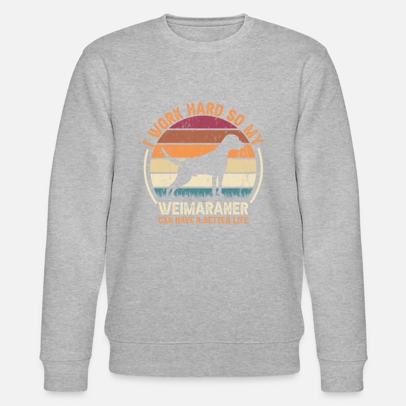 Arbeit Hart - Rétro Weimaranerer - Sweat bio CHANGER Stanley/Stella Unisexe - gris chiné