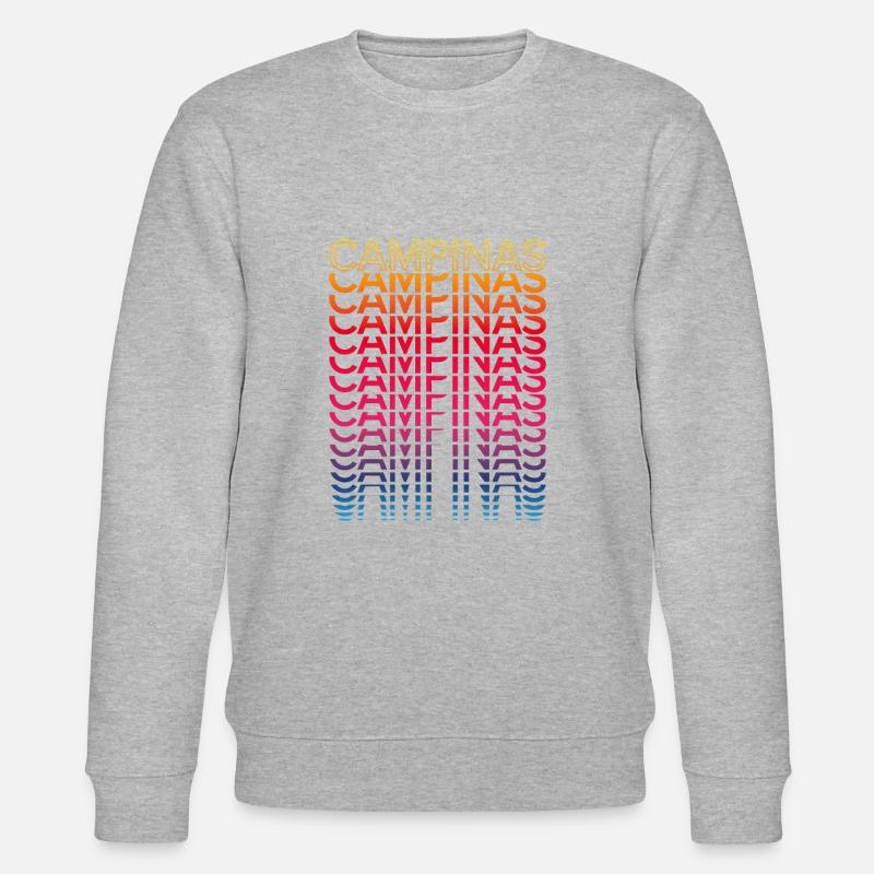 Retro Nostalgisch Stadt - Regenbogen Campinas - Stanley/Stella Unisex Bio-Sweatshirt CHANGER  - Grau meliert