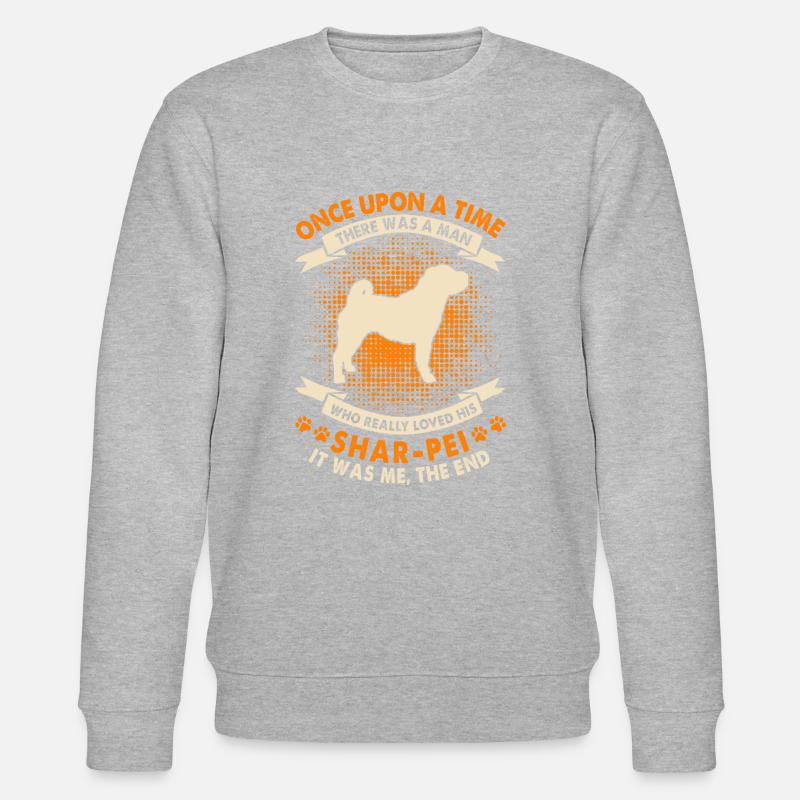 Es War Einmal - Chinesischer Shar-Pei - Stanley/Stella Unisex Bio-Sweatshirt CHANGER  - Grau meliert