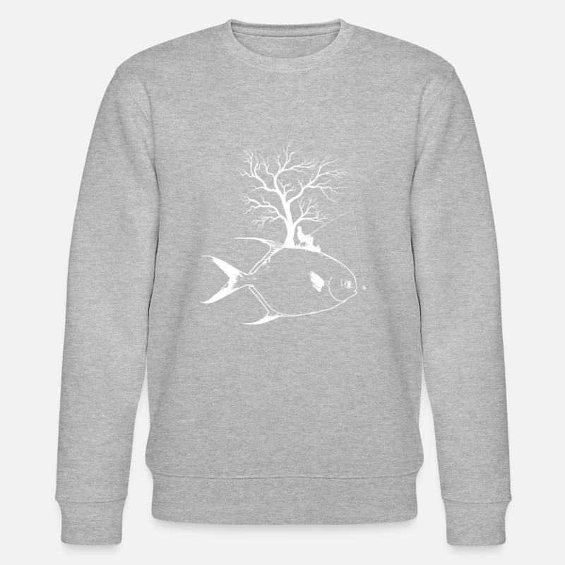 Graphic Tree - Fish Pompano - Stanley/Stella CHANGER Unisex Organic Sweatshirt - heather grey