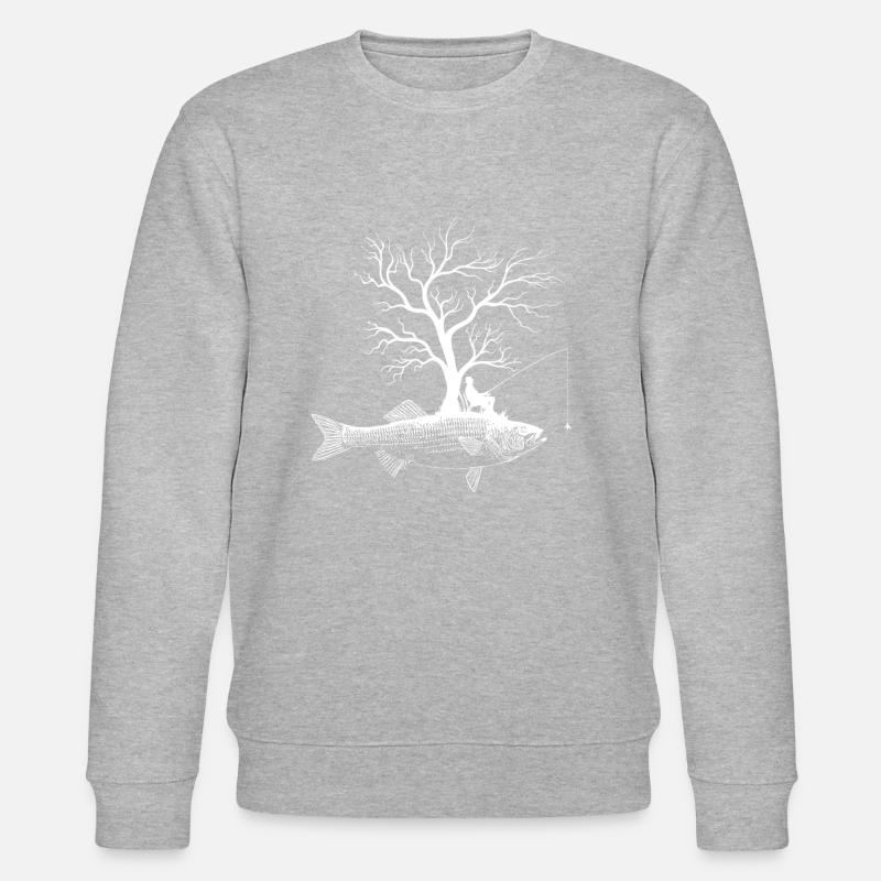 Graphic Tree - Fish-Striped Perch - Stanley/Stella CHANGER Unisex Organic Sweatshirt - heather grey