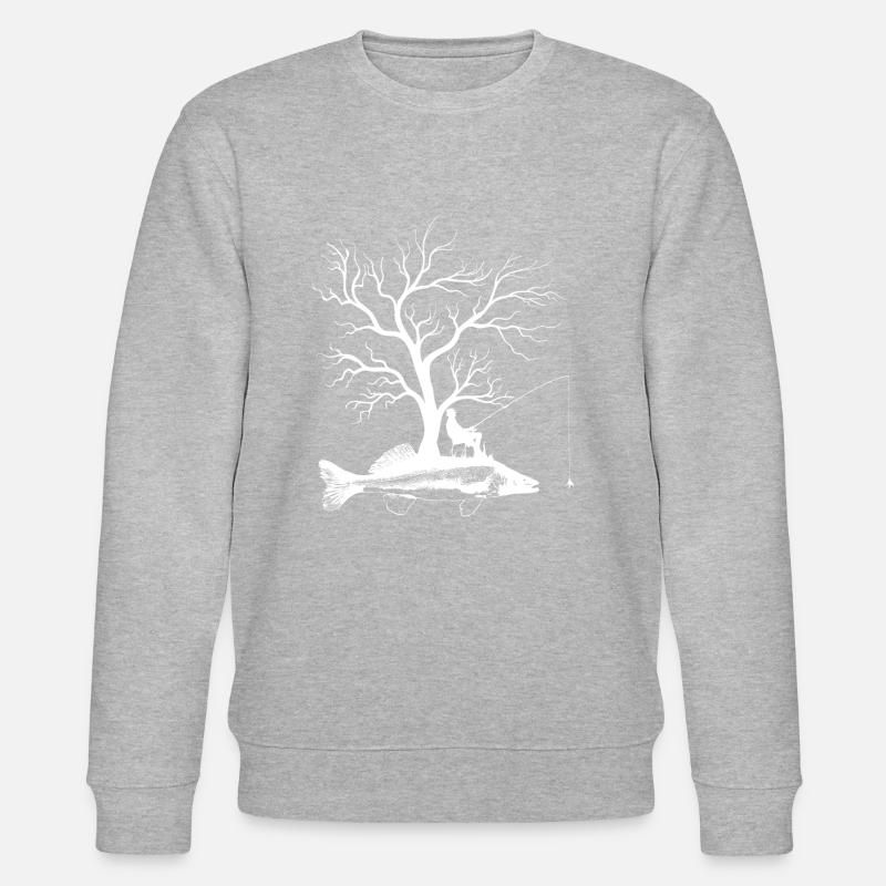 Graphic Tree - Fish Pikeperch - Stanley/Stella CHANGER Unisex Organic Sweatshirt - heather grey