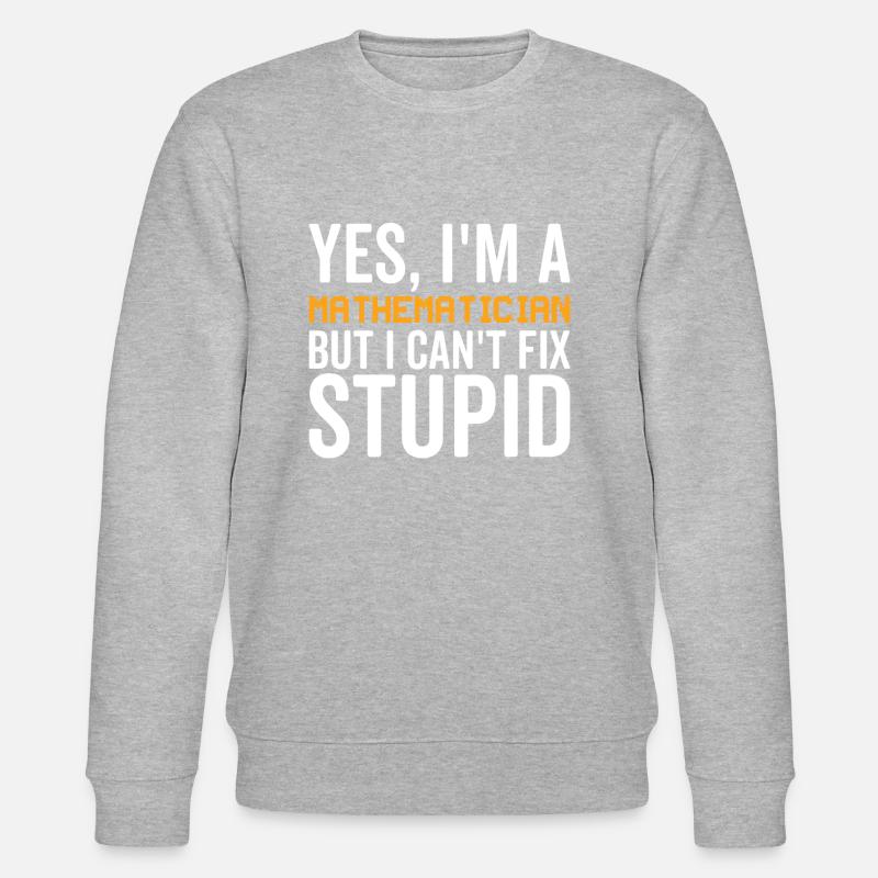 Stupide - Mathématicien - Sweat bio CHANGER Stanley/Stella Unisexe - gris chiné