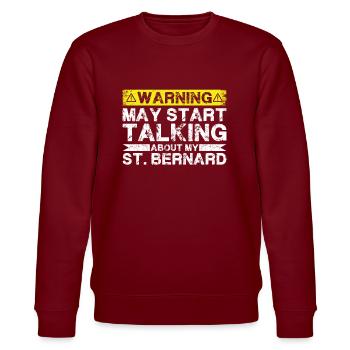 Speaking of St. Bernards - Stanley/Stella CHANGER Unisex Organic Sweatshirt - burgundy - Front - Nik (191cm) & Marisol (170cm)