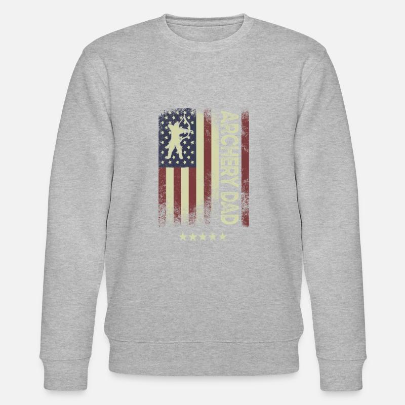 Drapeau américain - Archery Dad - Sweat bio CHANGER Stanley/Stella Unisexe - gris chiné