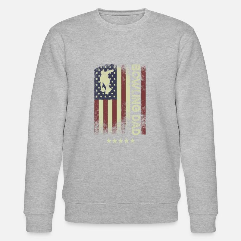 Drapeau américain - Bowling Dad - Sweat bio CHANGER Stanley/Stella Unisexe - gris chiné
