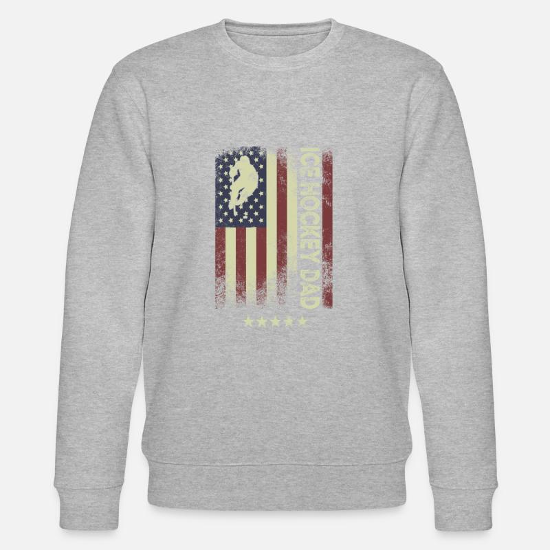Drapeau américain - Hockey Dad - Sweat bio CHANGER Stanley/Stella Unisexe - gris chiné