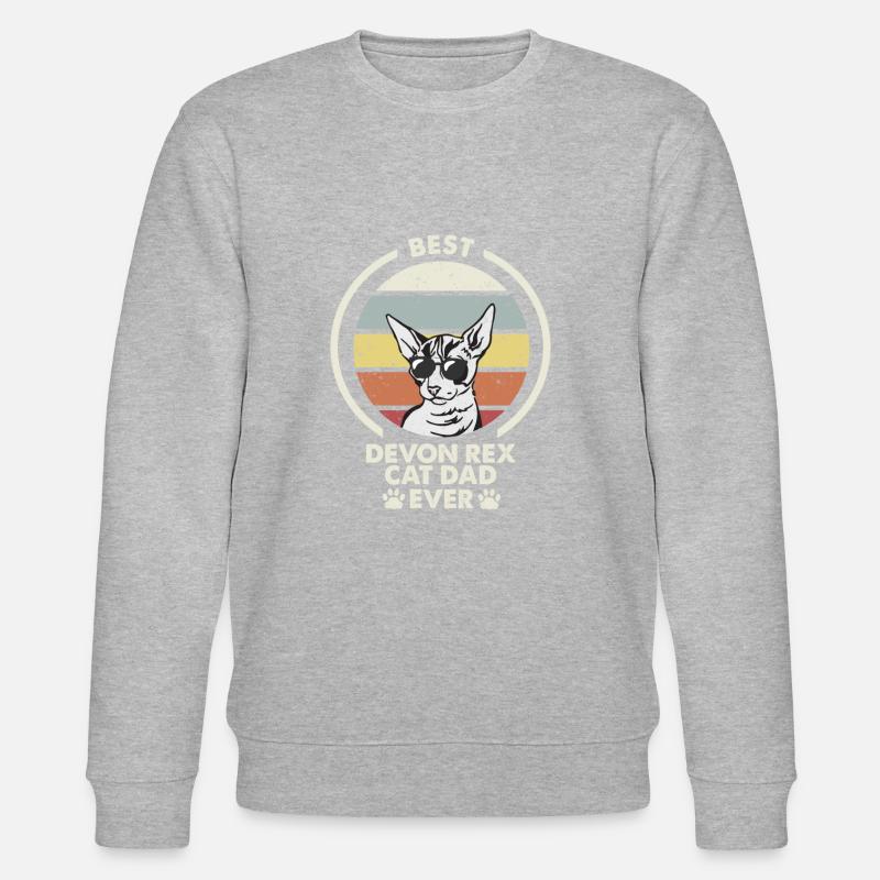 Cat Dad - Devon Rex Cat - Stanley/Stella Unisex Bio-Sweatshirt CHANGER - Grau meliert