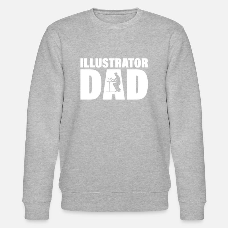 Job - Illustrator Papa - Stanley/Stella Unisex Bio-Sweatshirt CHANGER  - Grau meliert
