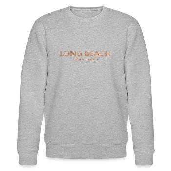 USA Stadt Koordinaten - Long Beach - Stanley/Stella Unisex Bio-Sweatshirt CHANGER  - Grau meliert - Vorne - Nik (191cm) & Marisol (170cm)