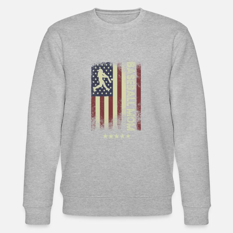 USA Flagge - Baseballmutter - Stanley/Stella Unisex Bio-Sweatshirt CHANGER  - Grau meliert