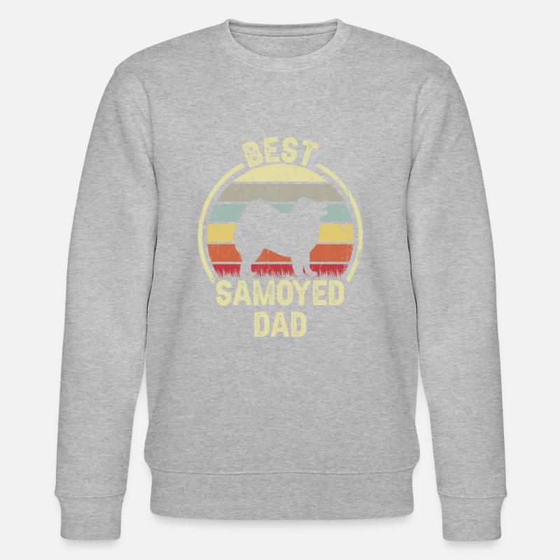 Bester Hund Dad - Samoyed - Stanley/Stella Unisex Bio-Sweatshirt CHANGER - Grau meliert