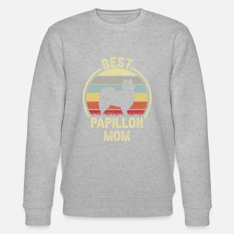 Maman chien - Papillon - Sweat bio CHANGER Stanley/Stella Unisexe - gris chiné