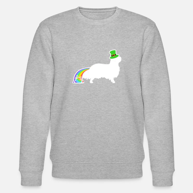 St. Patricks Hund - Kavalier - Stanley/Stella Unisex Bio-Sweatshirt CHANGER - Grau meliert
