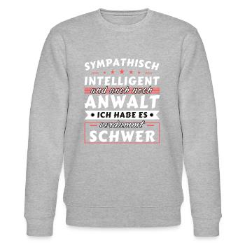 Sympathisch und intelligent - Anwalt Edition - Stanley/Stella Unisex Bio-Sweatshirt CHANGER  - Grau meliert - Vorne - Nik (191cm) & Marisol (170cm)