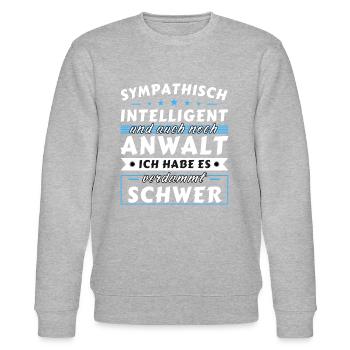 Sympathisch und intelligent - Anwalt Edition - Stanley/Stella Unisex Bio-Sweatshirt CHANGER  - Grau meliert - Vorne - Nik (191cm) & Marisol (170cm)
