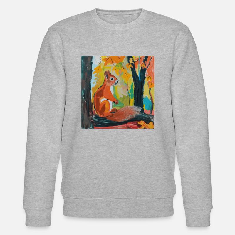 eichhörnchen, bunt, tier, geschenk, geschenkidee - Stanley/Stella Unisex Bio-Sweatshirt CHANGER  - Grau meliert