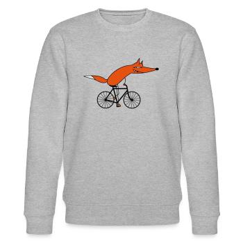 Schlauer Fahrradfahrer (c) - Stanley/Stella Unisex Bio-Sweatshirt CHANGER  - Grau meliert - Vorne - Nik (191cm) & Marisol (170cm)