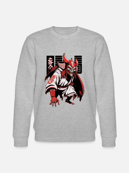 Tengu japanische Dämon Fabelwesen - Stanley/Stella Unisex Bio-Sweatshirt CHANGER - Grau meliert