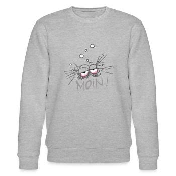 MOIN! - Stanley/Stella Unisex Bio-Sweatshirt CHANGER  - Grau meliert - Vorne - Nik (191cm) & Marisol (170cm)