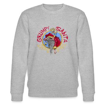 grumpy santa - Stanley/Stella CHANGER Unisex Organic Sweatshirt - heather grey - Front - Nik (191cm) & Marisol (170cm)