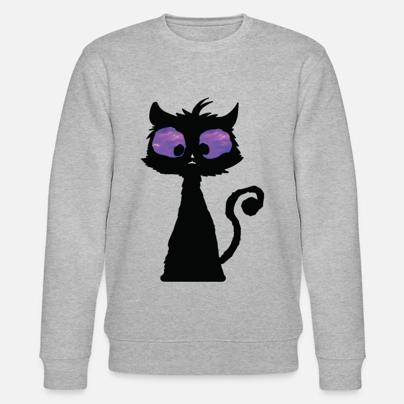 Psychedelische Katze - Stanley/Stella Unisex Bio-Sweatshirt CHANGER  - Grau meliert
