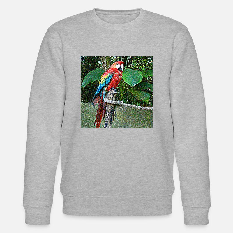 Ein sehr neugieriger Papagei - Stanley/Stella Unisex Bio-Sweatshirt CHANGER  - Grau meliert