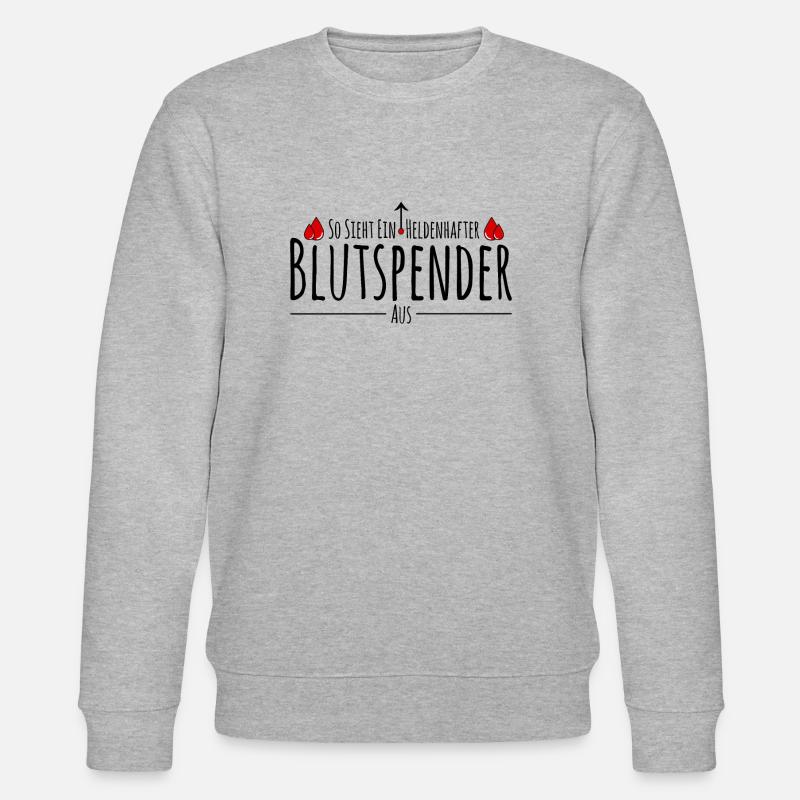 Blutspender - Stanley/Stella Unisex Bio-Sweatshirt CHANGER  - Grau meliert