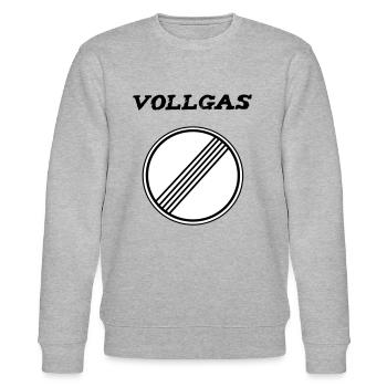 Vollgas Verkehrschild T-Shirt - Stanley/Stella Unisex Bio-Sweatshirt CHANGER  - Grau meliert - Vorne - Nik (191cm) & Marisol (170cm)