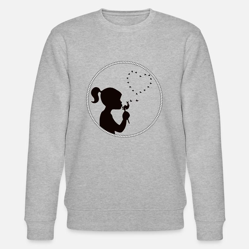 mädchen pusteblume herz - Stanley/Stella Unisex Bio-Sweatshirt CHANGER  - Grau meliert
