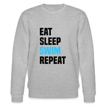 Eat Sleep Swim Repeat - Stanley/Stella Unisex Bio-Sweatshirt CHANGER  - Grau meliert - Vorne - Nik (191cm) & Marisol (170cm)