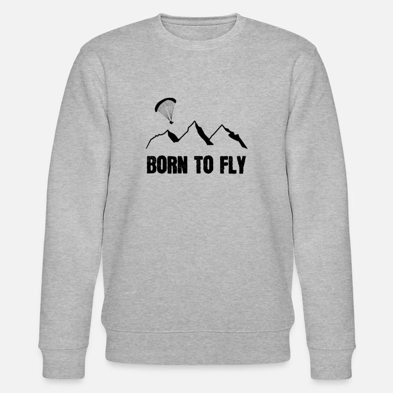 Born to fly - Stanley/Stella Unisex Bio-Sweatshirt CHANGER - Grau meliert